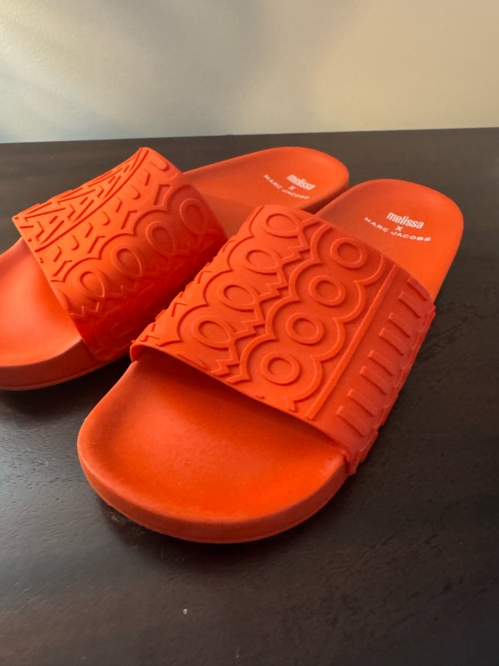 Melissa Orange Rubber Flip Flops with Branded Sole